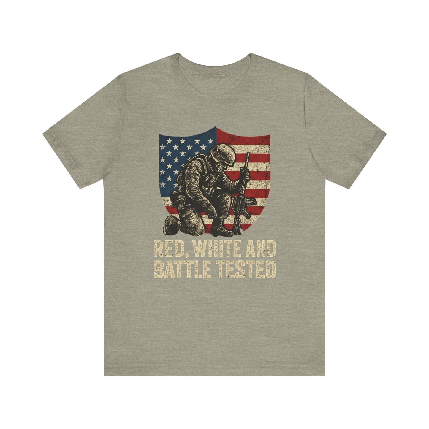 Red, White and Battle Tested tee