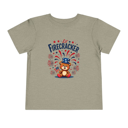 Patriotic Toddler Tee - Little Firecracker 4th of July Shirt