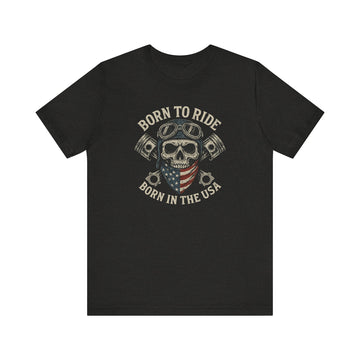 USA Born to Ride Skull Tee