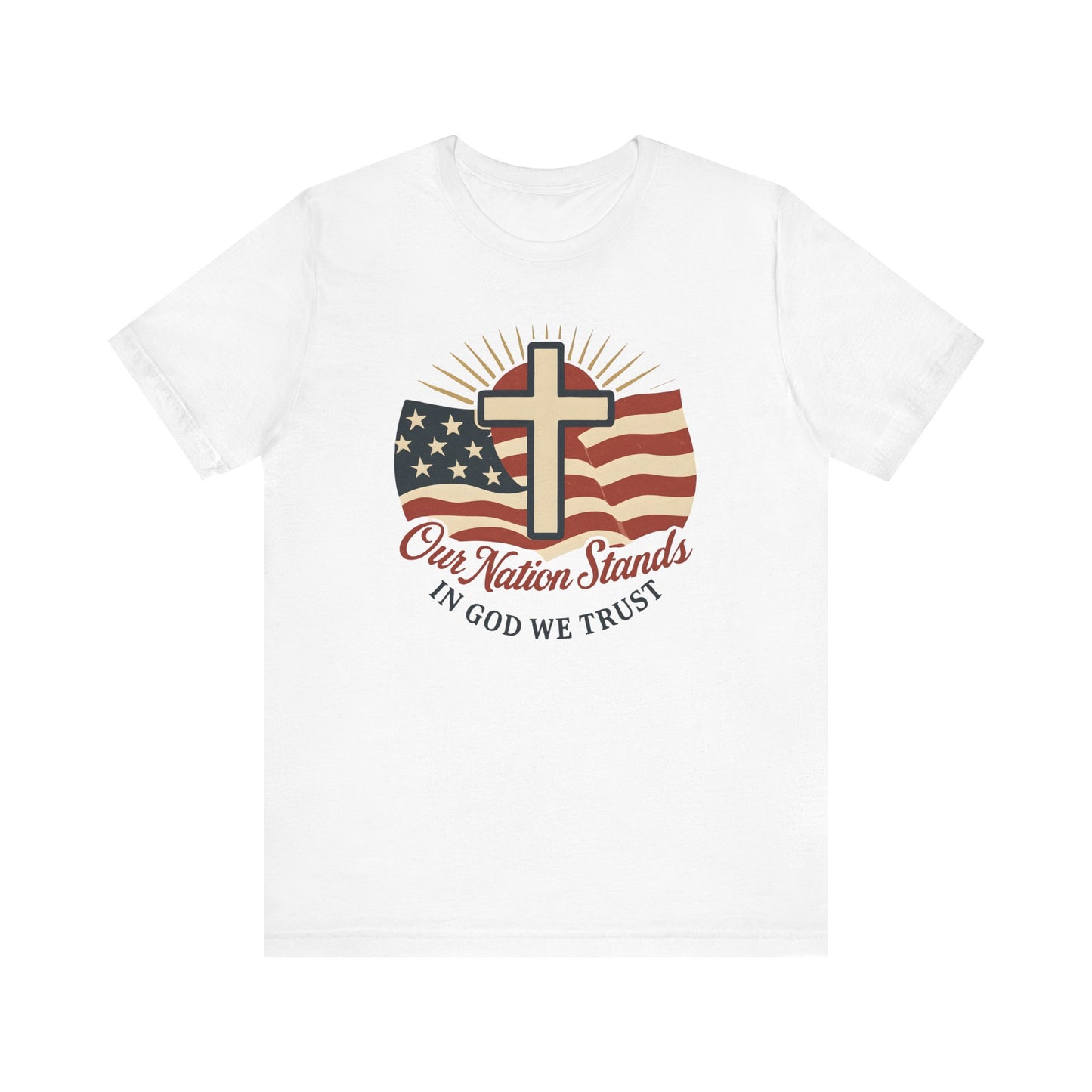 Faith & Freedom Tee: Patriotic Short Sleeve Shirt, Christian Apparel, Independence Day Gift, Memorial Day T-Shirt, US Flag Tee