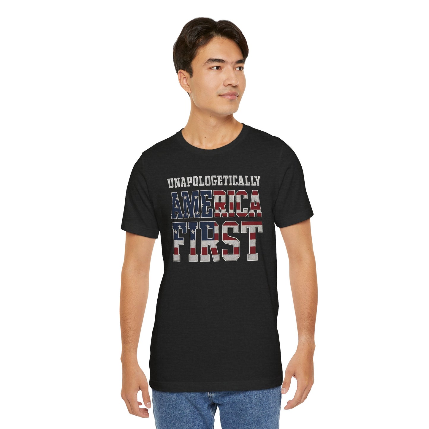 America First Unisex Tee | Patriotic Short Sleeve Shirt