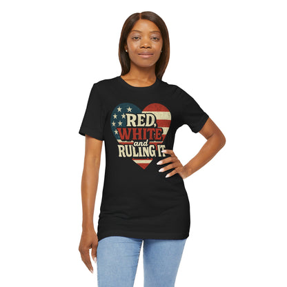 Red, White and Ruling it! Patriotic Heart Tee