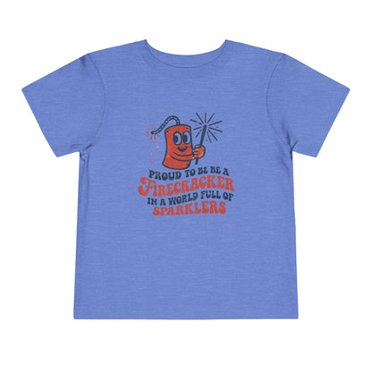 Proud to be a Firecracker Shirt, Kids Summer Apparel Celebration Tee