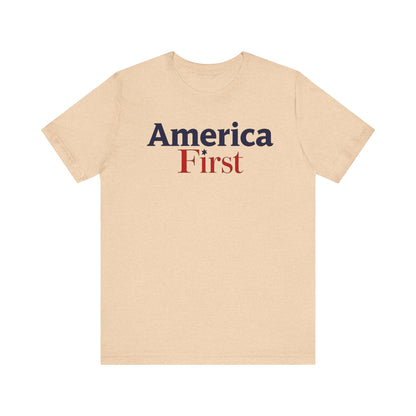 America First Unisex Jersey Tee - Casual Patriotic Shirt