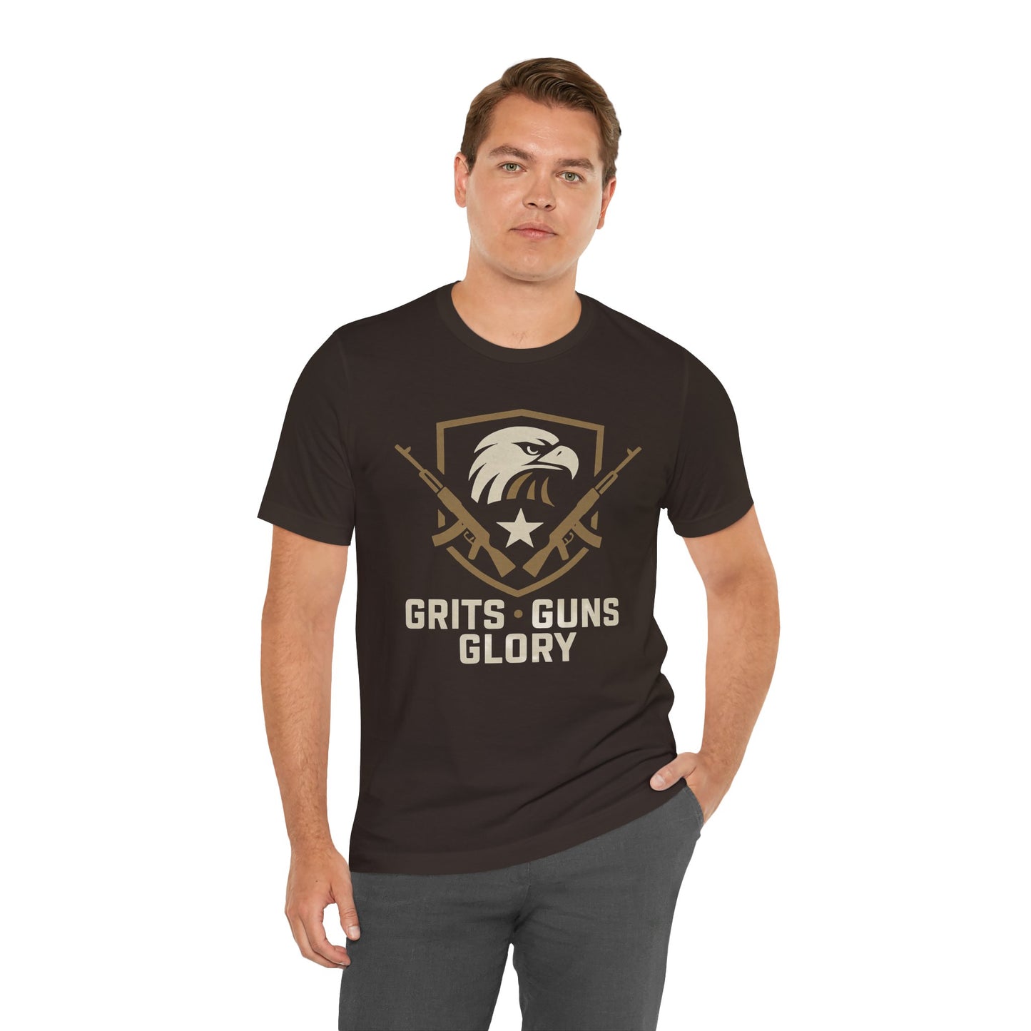 Grits Guns Glory Tee - Gift for Militant Enthusiasts, Patriot Apparel