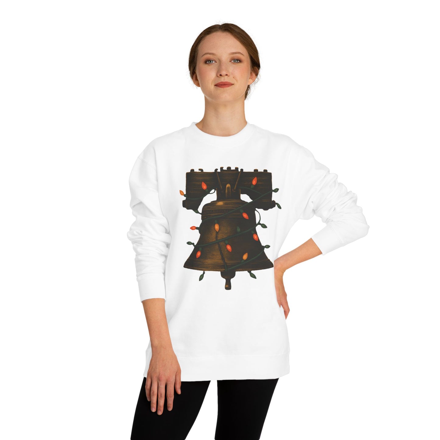Lights & Liberty Bell Christmas Crewneck Sweatshirt