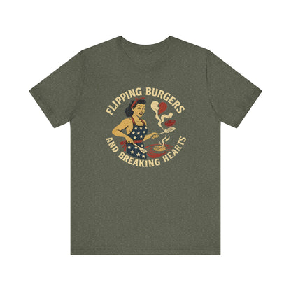 Flipping Burgers & Breaking Hearts tee