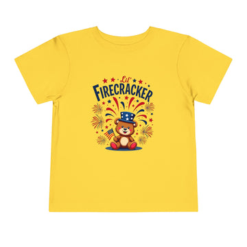Patriotic Toddler Tee - Little Firecracker 4th of July Shirt