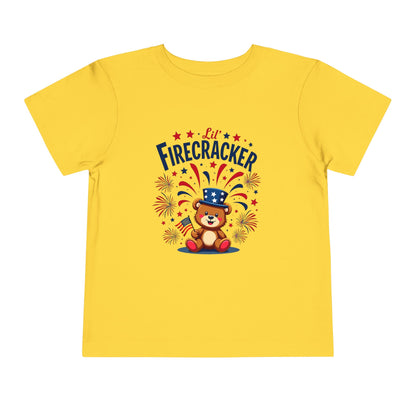 Patriotic Toddler Tee - Little Firecracker 4th of July Shirt