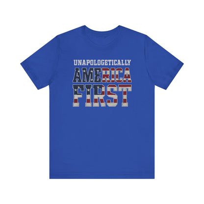 America First Unisex Tee | Patriotic Short Sleeve Shirt