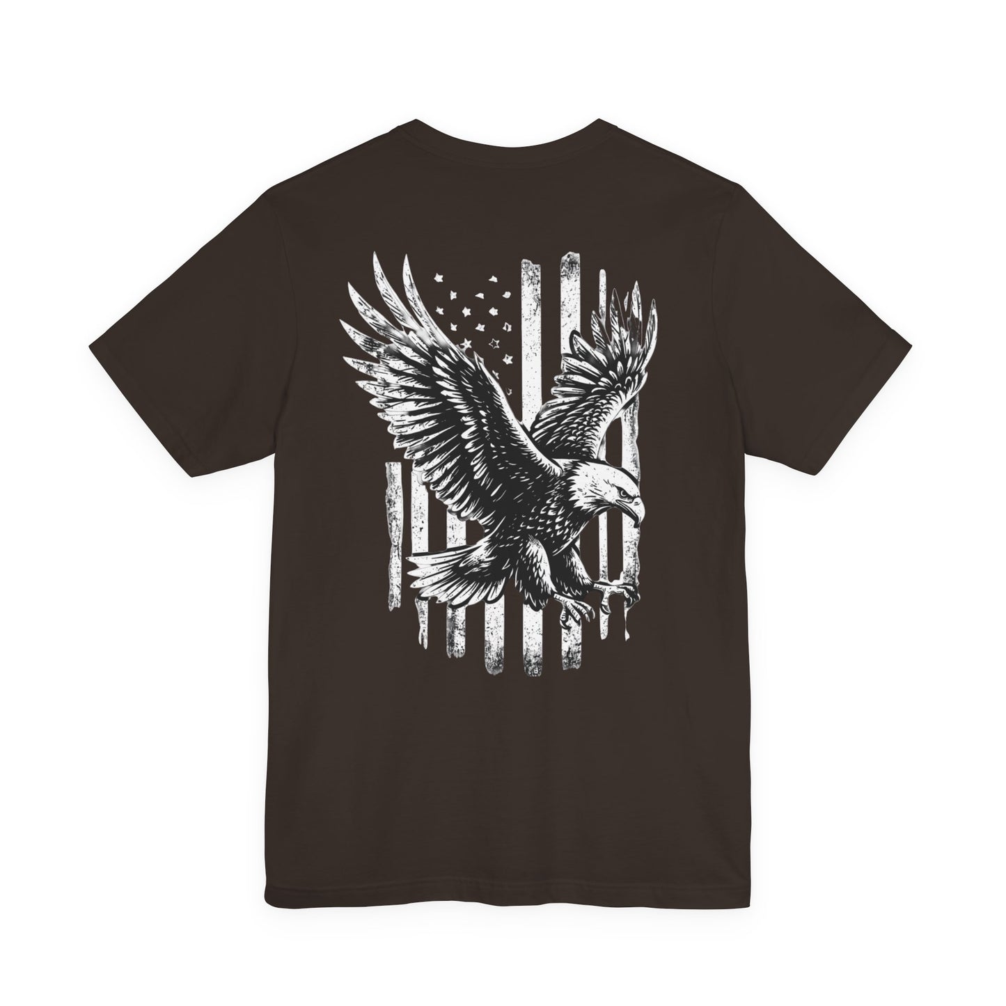 Eagle soars over America Flag