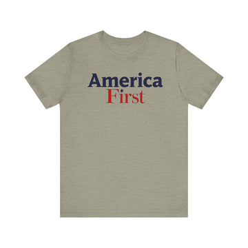 America First Unisex Jersey Tee - Casual Patriotic Shirt