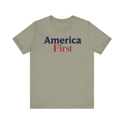 America First Unisex Jersey Tee - Casual Patriotic Shirt