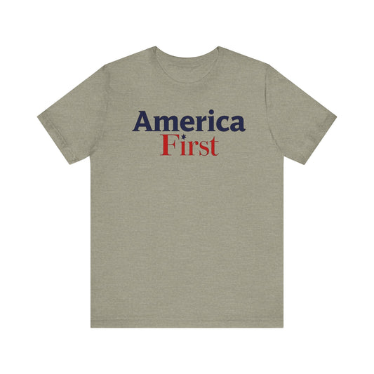 America First Unisex Jersey Tee - Casual Patriotic Shirt