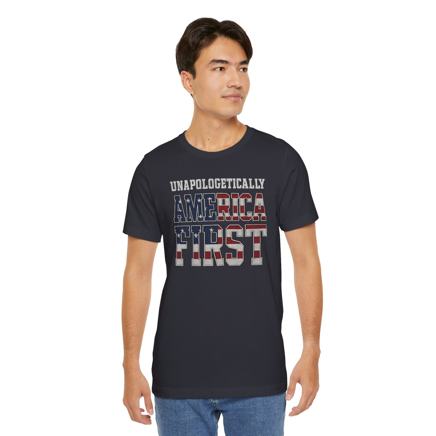 America First Unisex Tee | Patriotic Short Sleeve Shirt
