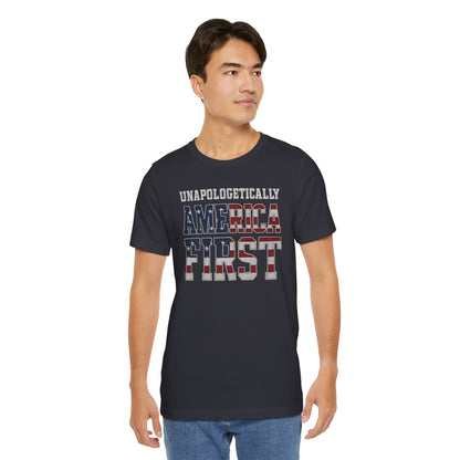 America First Unisex Tee | Patriotic Short Sleeve Shirt