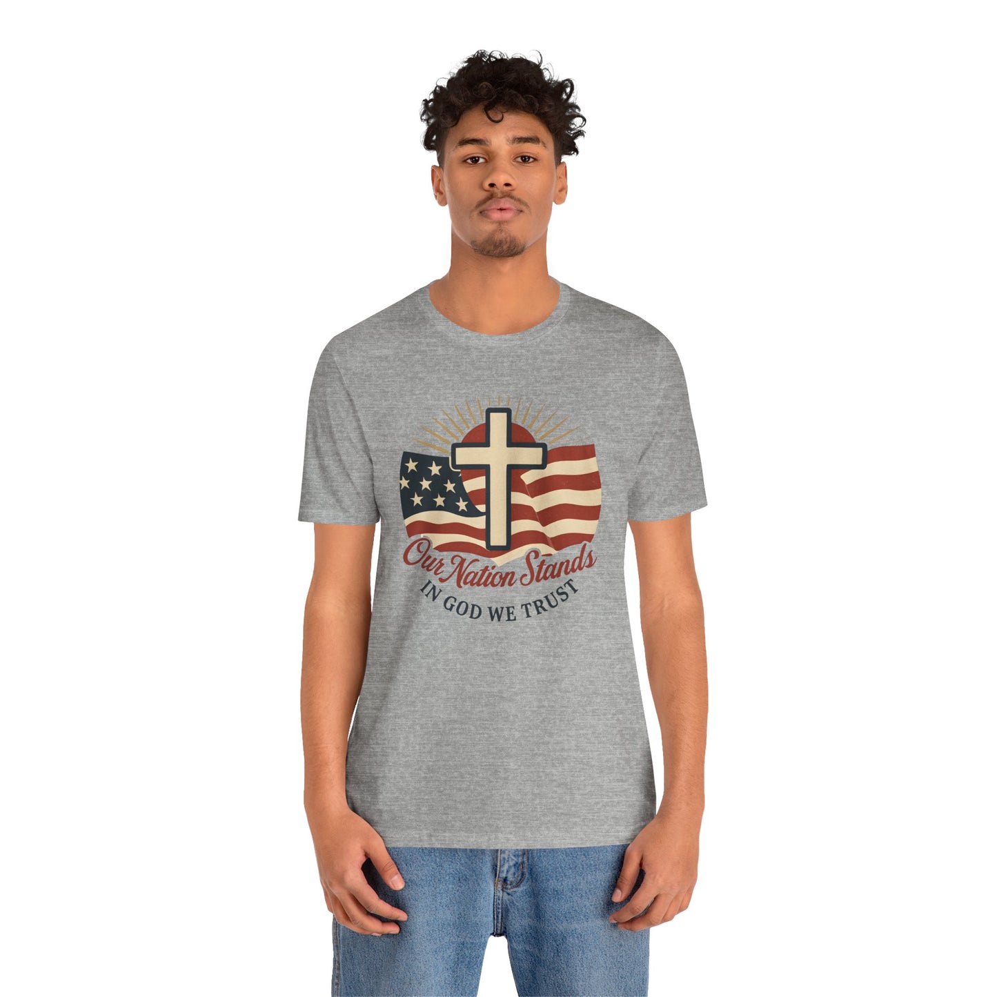 Faith & Freedom Tee: Patriotic Short Sleeve Shirt, Christian Apparel, Independence Day Gift, Memorial Day T-Shirt, US Flag Tee