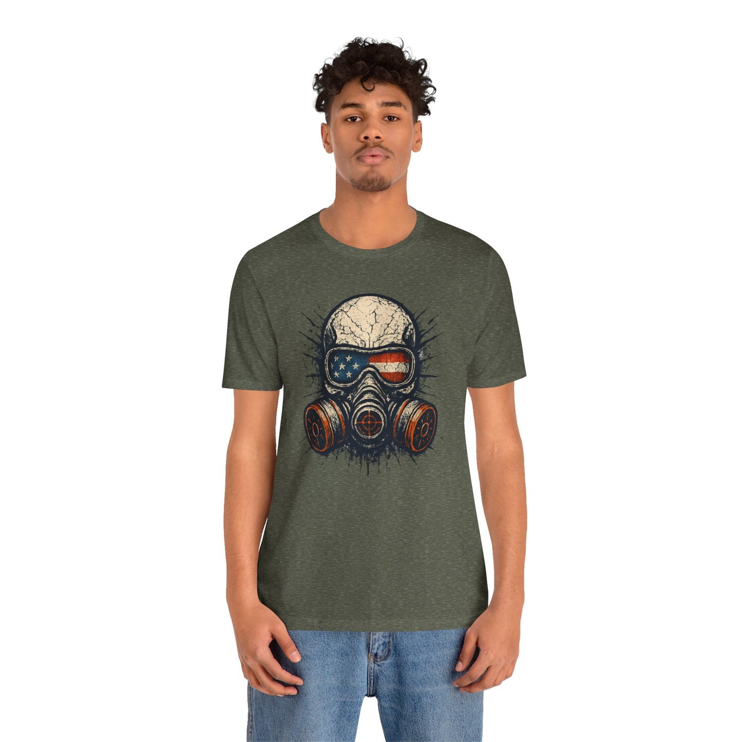 Vintage Gas Mask Unisex Tee - Retro Skull Design, Festival Streetwear