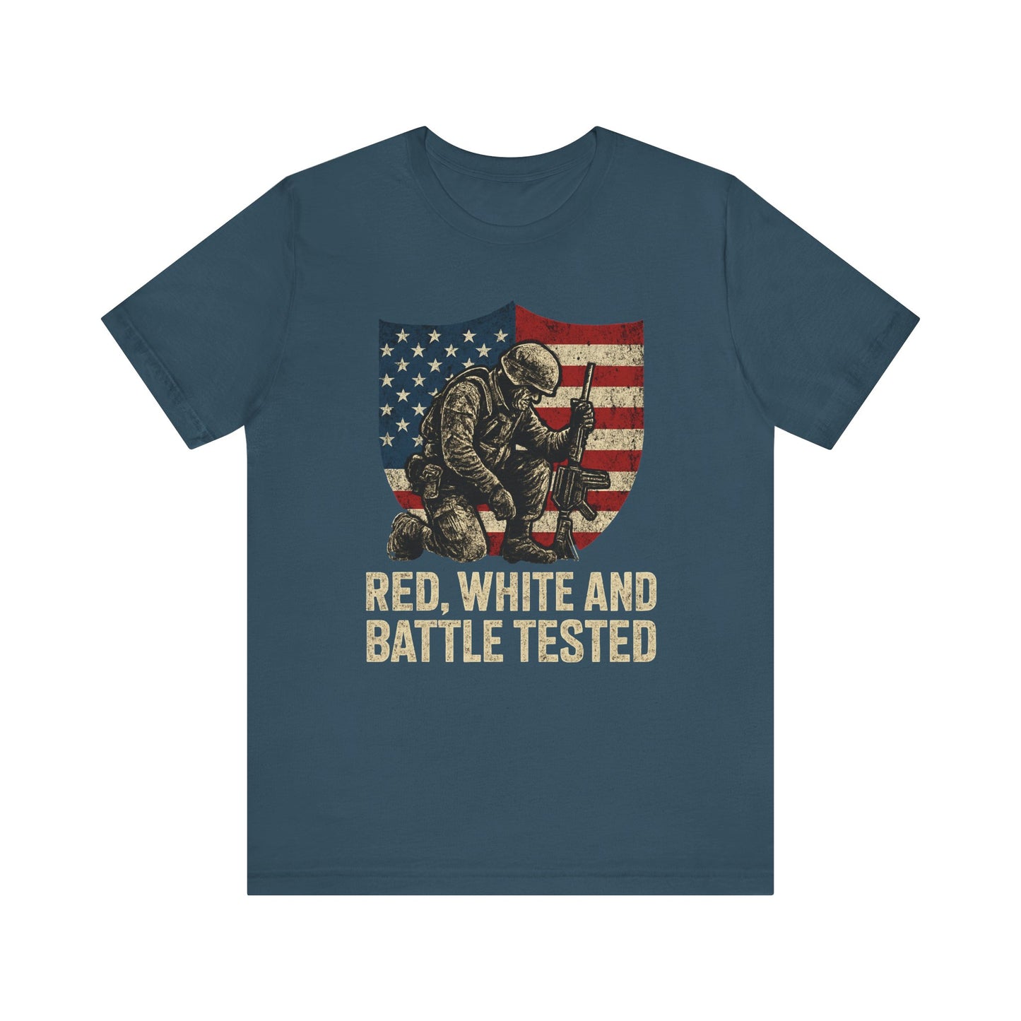 Red, White and Battle Tested tee