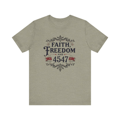 Faith and Freedom Unisex Tee | Inspirational Shirt, Casual Wear, Graphic Tee, Gift for Him, Women’s Fashion, Everyday Comfort