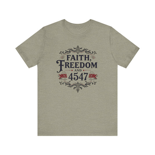 Faith and Freedom Unisex Tee | Inspirational Shirt, Casual Wear, Graphic Tee, Gift for Him, Women’s Fashion, Everyday Comfort