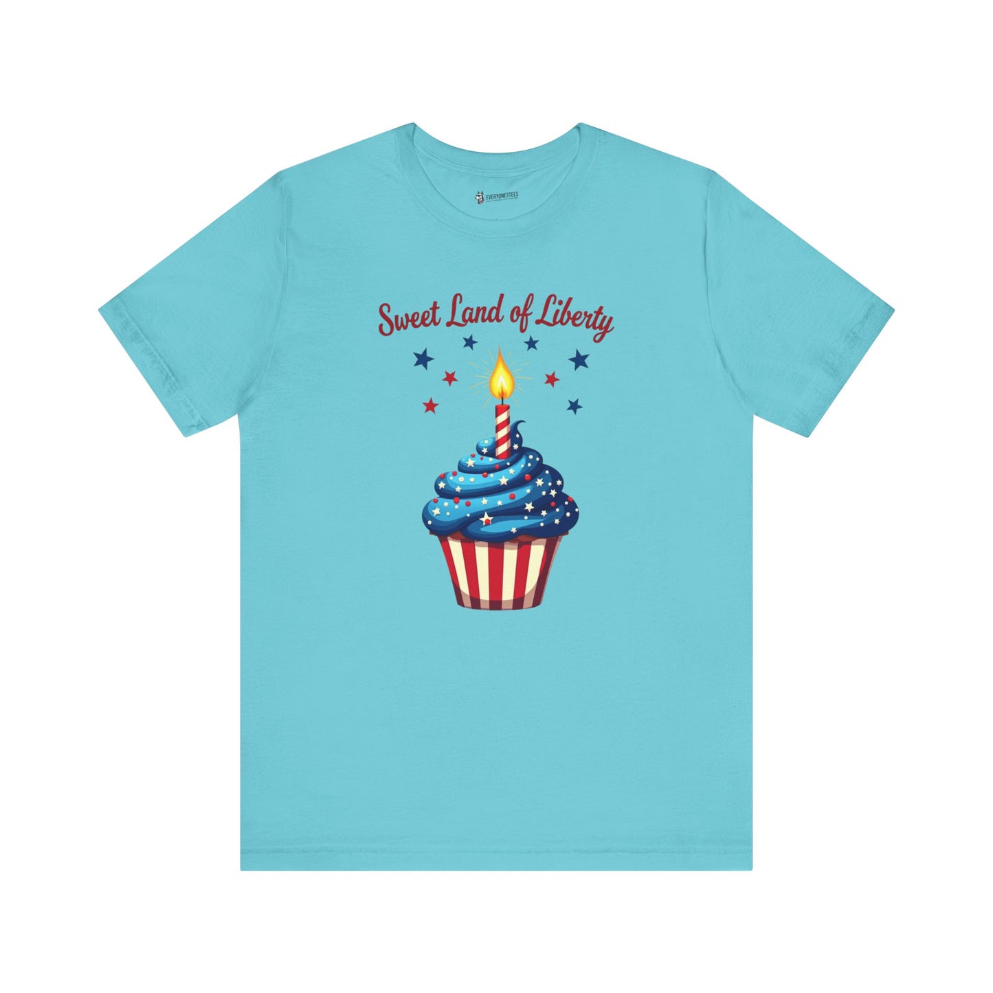 Patriotic Cupcake Tee - Sweet Land of Liberty Unisex Jersey Short Sleeve Shirt