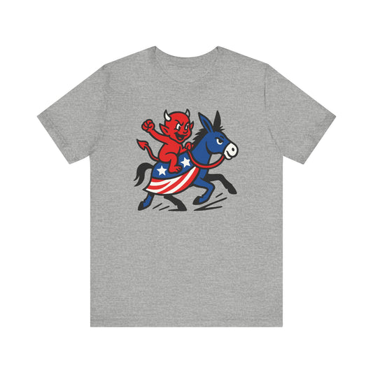 The devil is a donkey, Funny Election Shirt, Graphic Tee for All Occasions, Political Humor T-Shirt