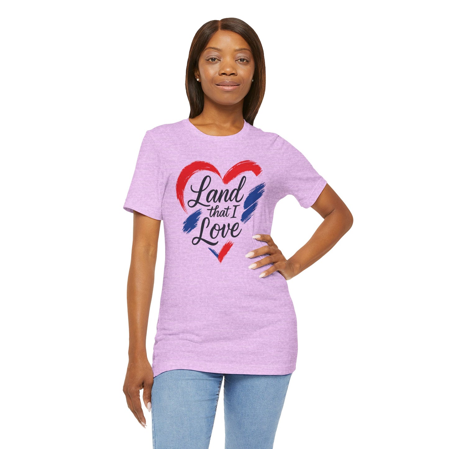 Heartfelt Land that I Love Tee: Celebrate Your Patriotism