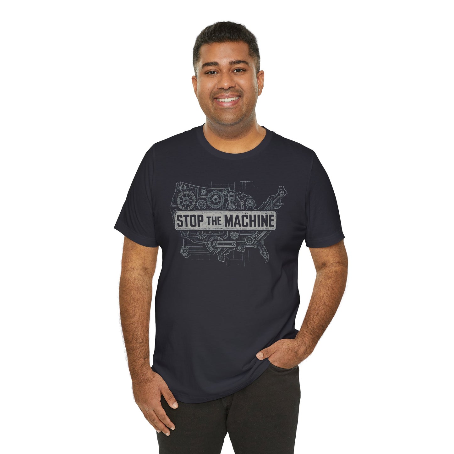 Stop The Machine Statement Shirt, Casual Wear
