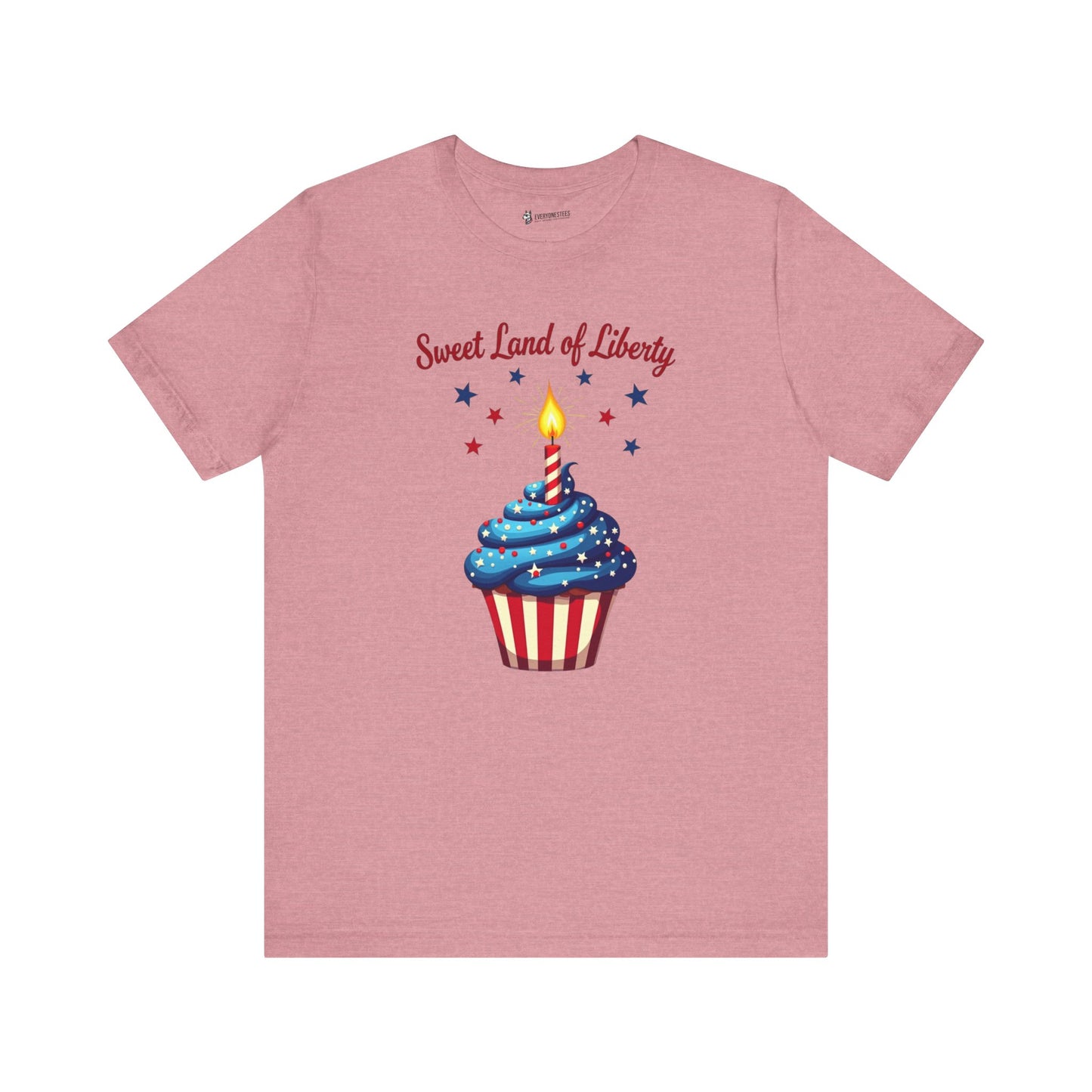 Patriotic Cupcake Tee - Sweet Land of Liberty Unisex Jersey Short Sleeve Shirt
