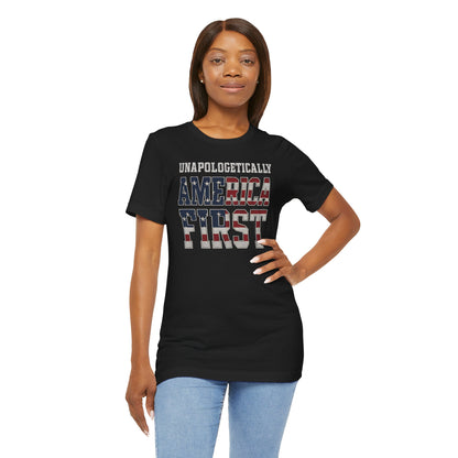 America First Unisex Tee | Patriotic Short Sleeve Shirt