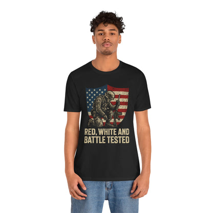 Red, White and Battle Tested tee