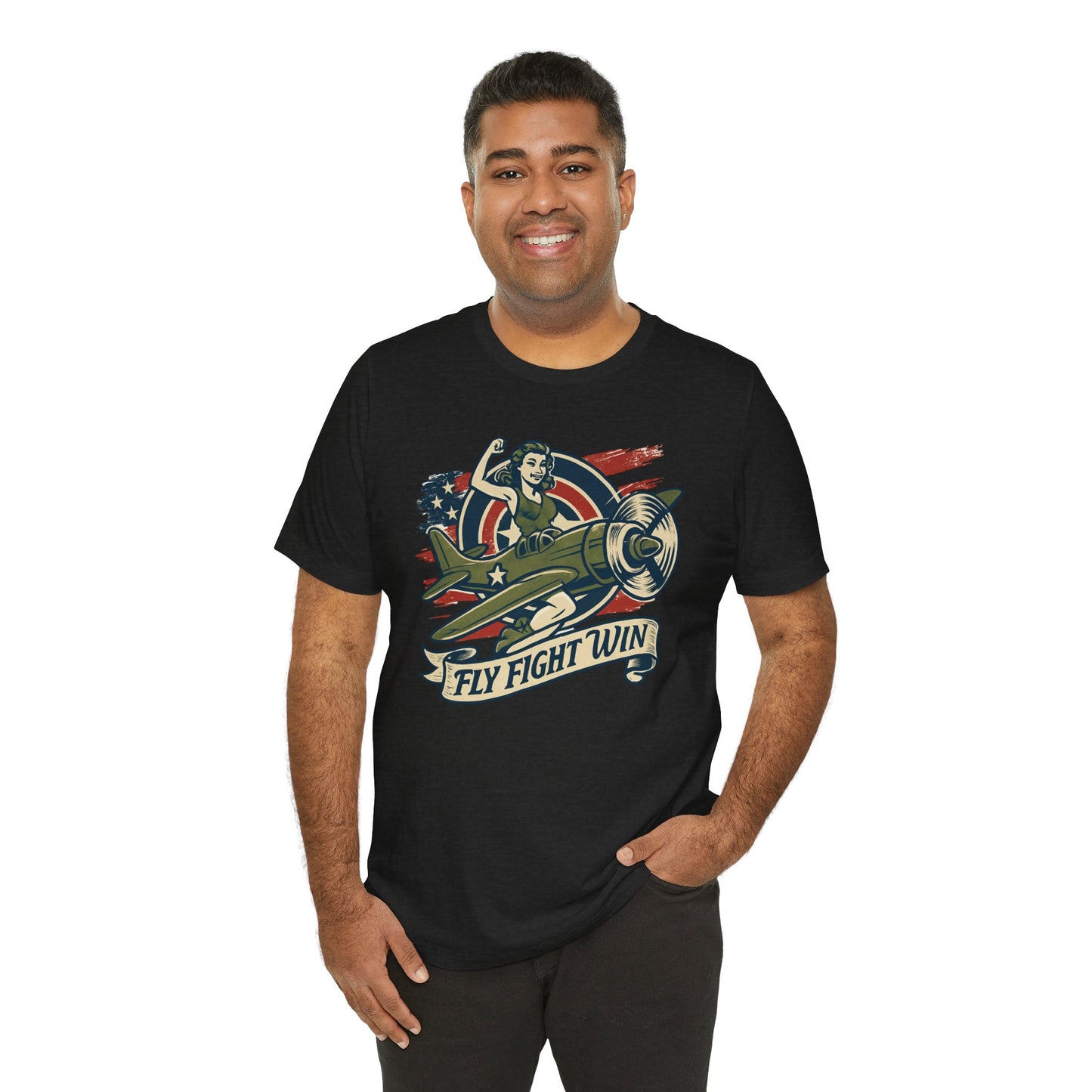 Vintage Warrior Tee - Fly Fight Win, Unisex Casual T-Shirt