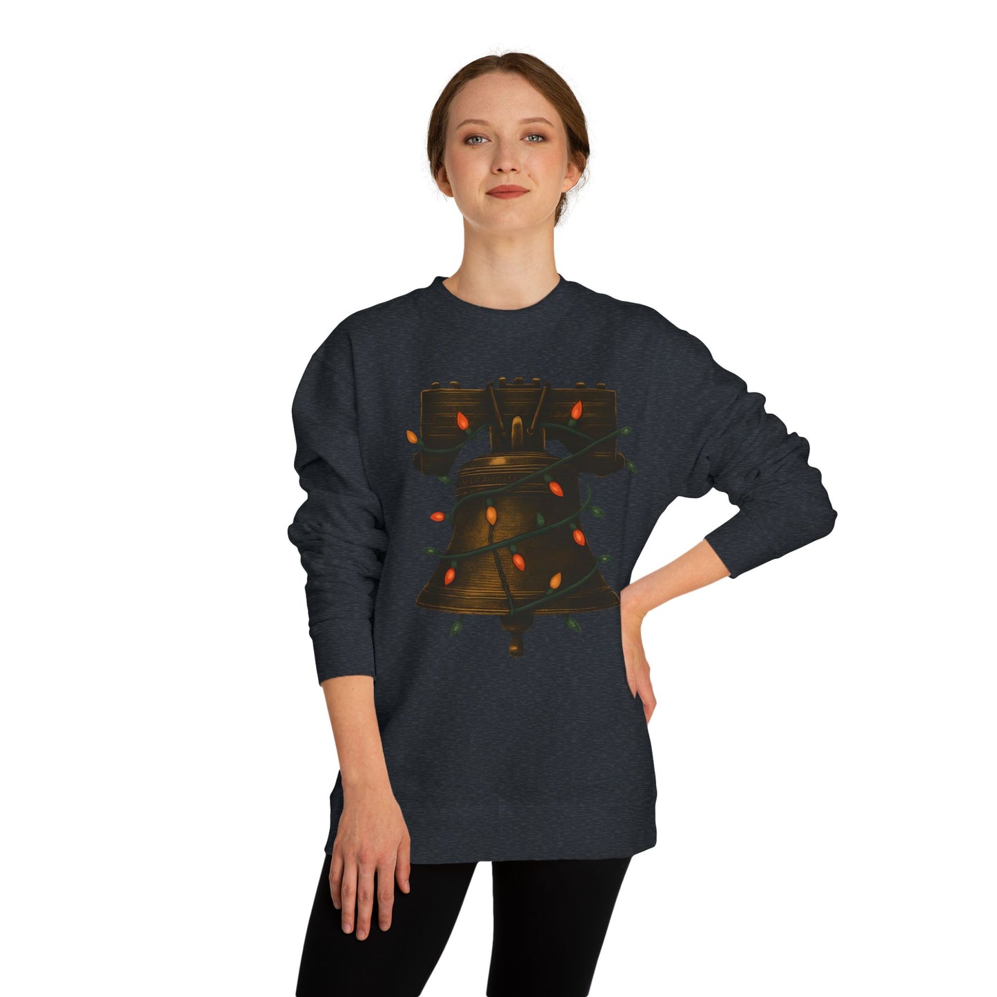 Lights & Liberty Bell Christmas Crewneck Sweatshirt