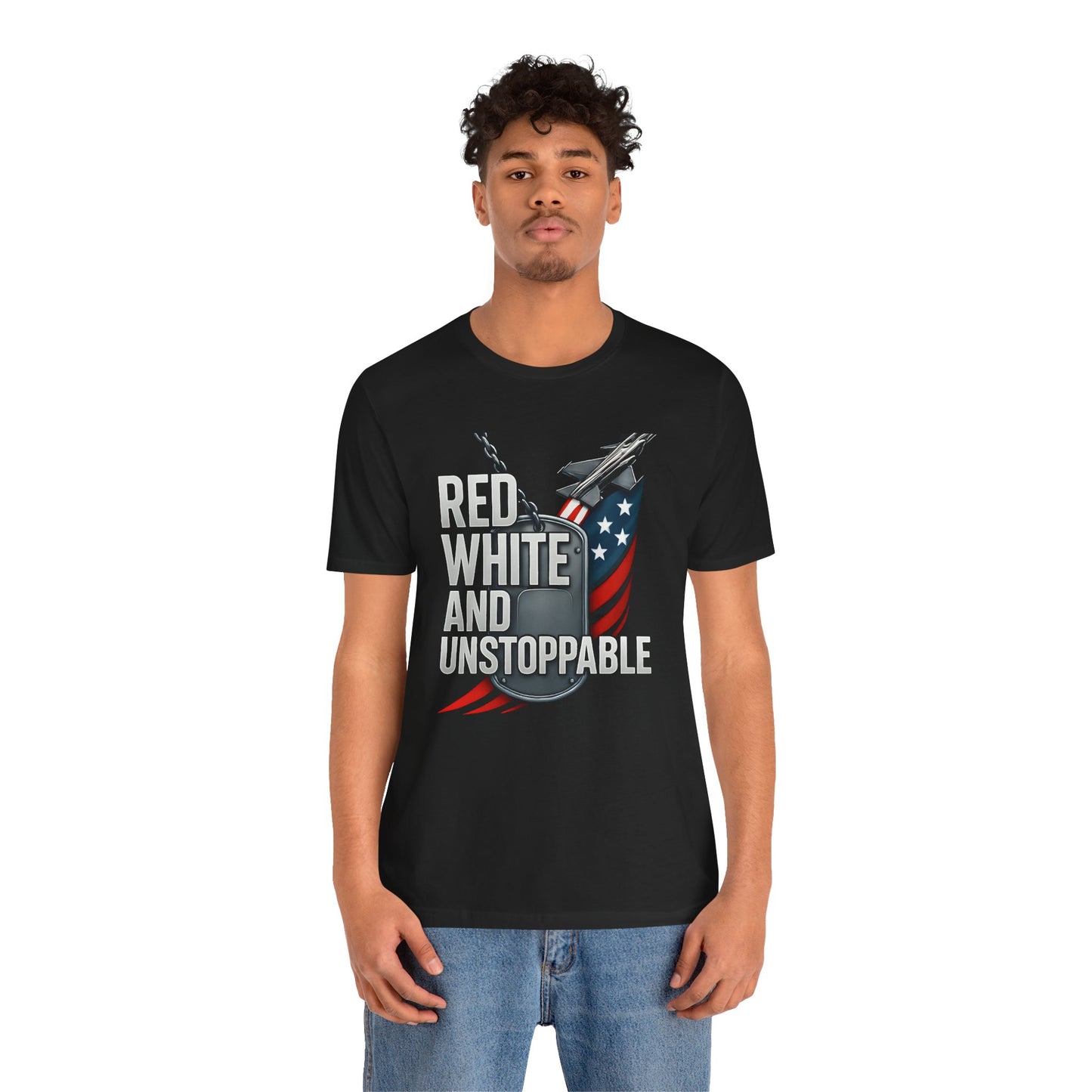 Red, White, and Unstoppable Graphic T-Shirt