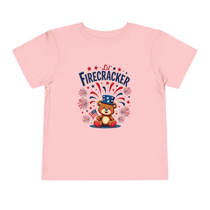 Patriotic Toddler Tee - Little Firecracker 4th of July Shirt