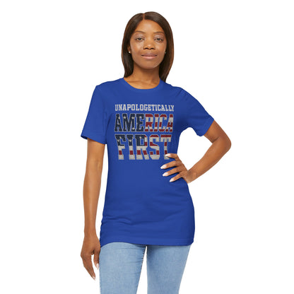 America First Unisex Tee | Patriotic Short Sleeve Shirt