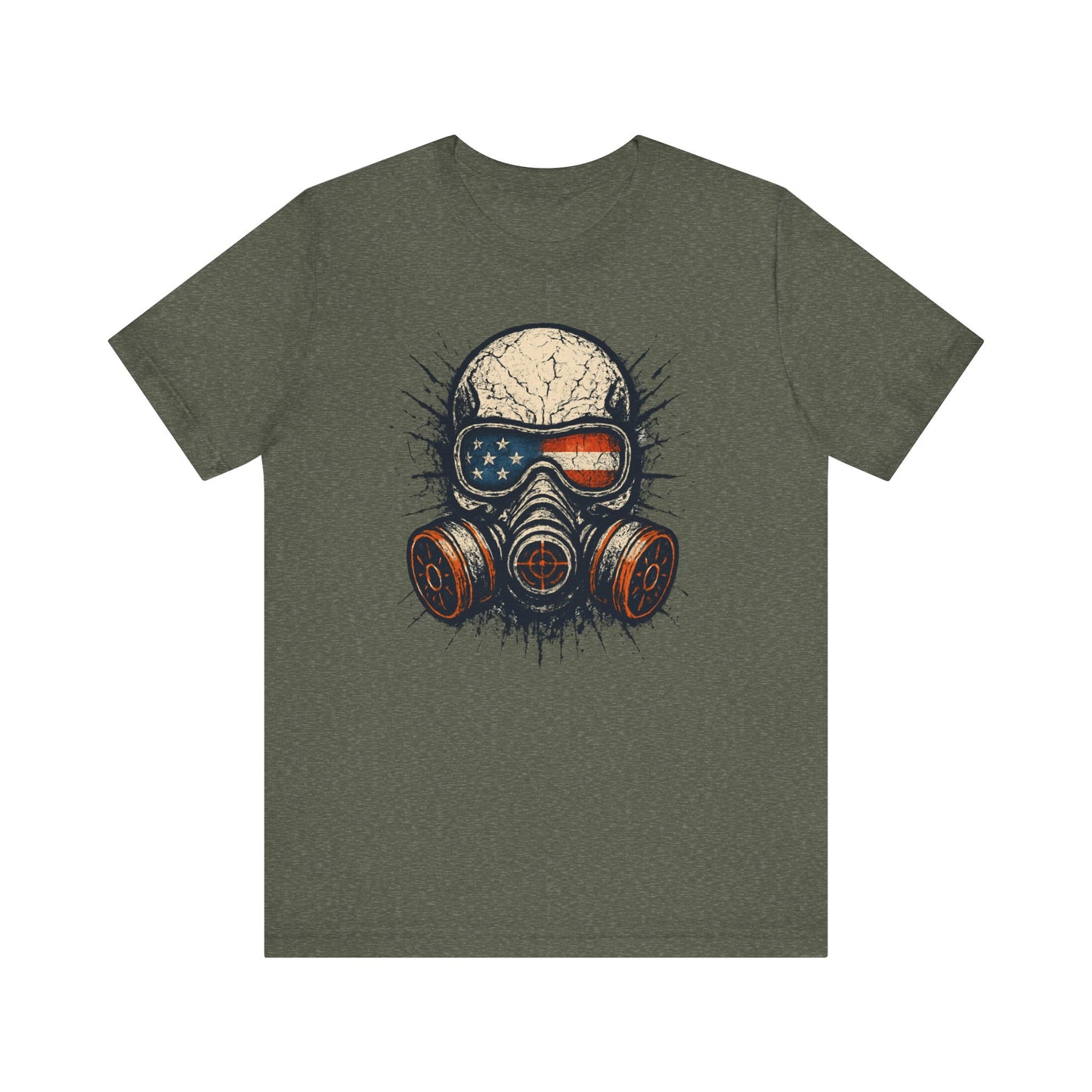Vintage Gas Mask Unisex Tee - Retro Skull Design, Festival Streetwear