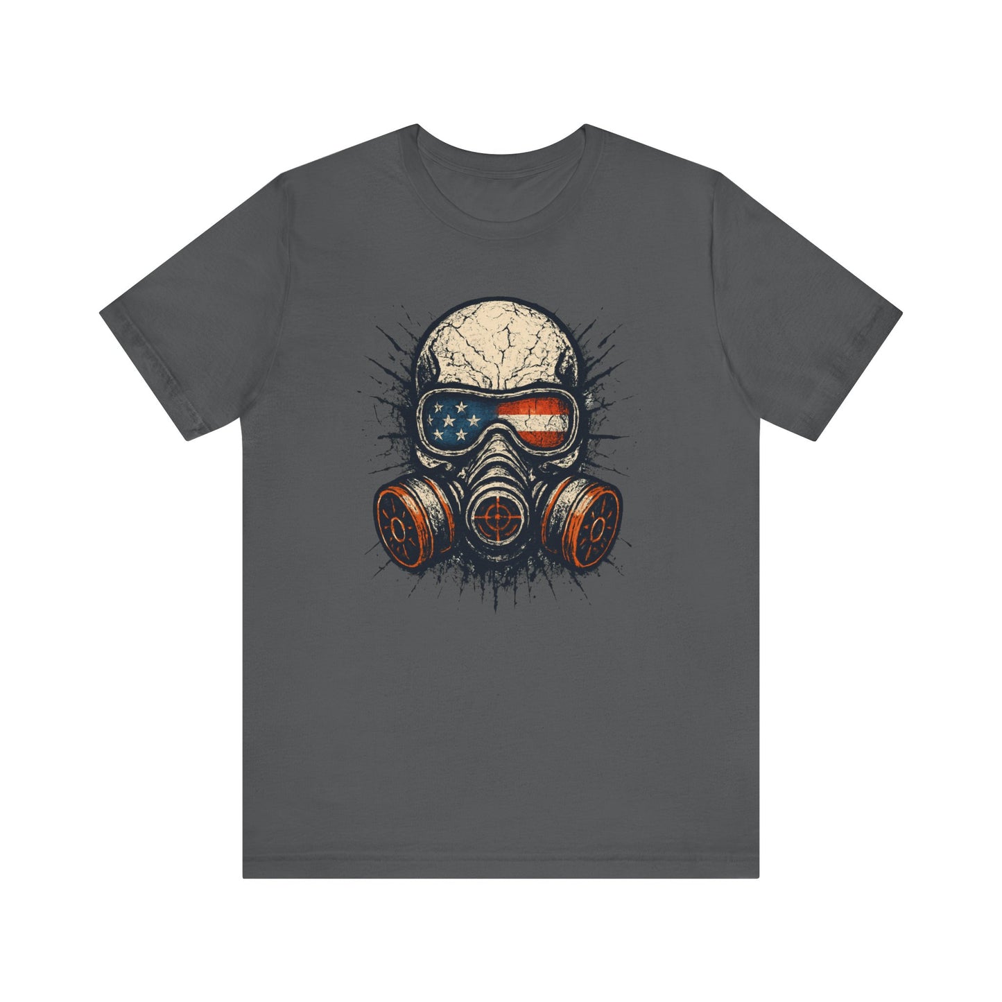 Vintage Gas Mask Unisex Tee - Retro Skull Design, Festival Streetwear