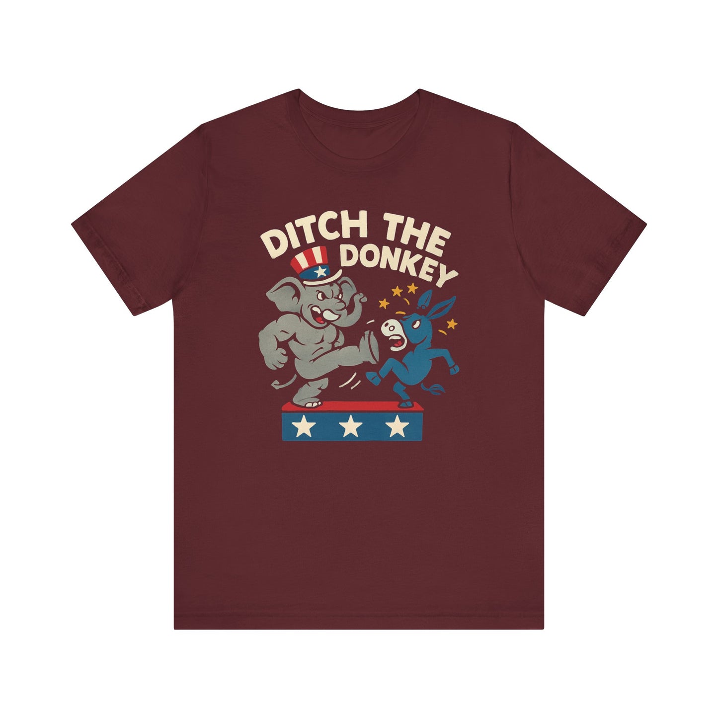 Ditch the Donkey Tee, Unisex Short Sleeve Graphic Shirt, Election Day Outfit, Party Shirt, Political Gift