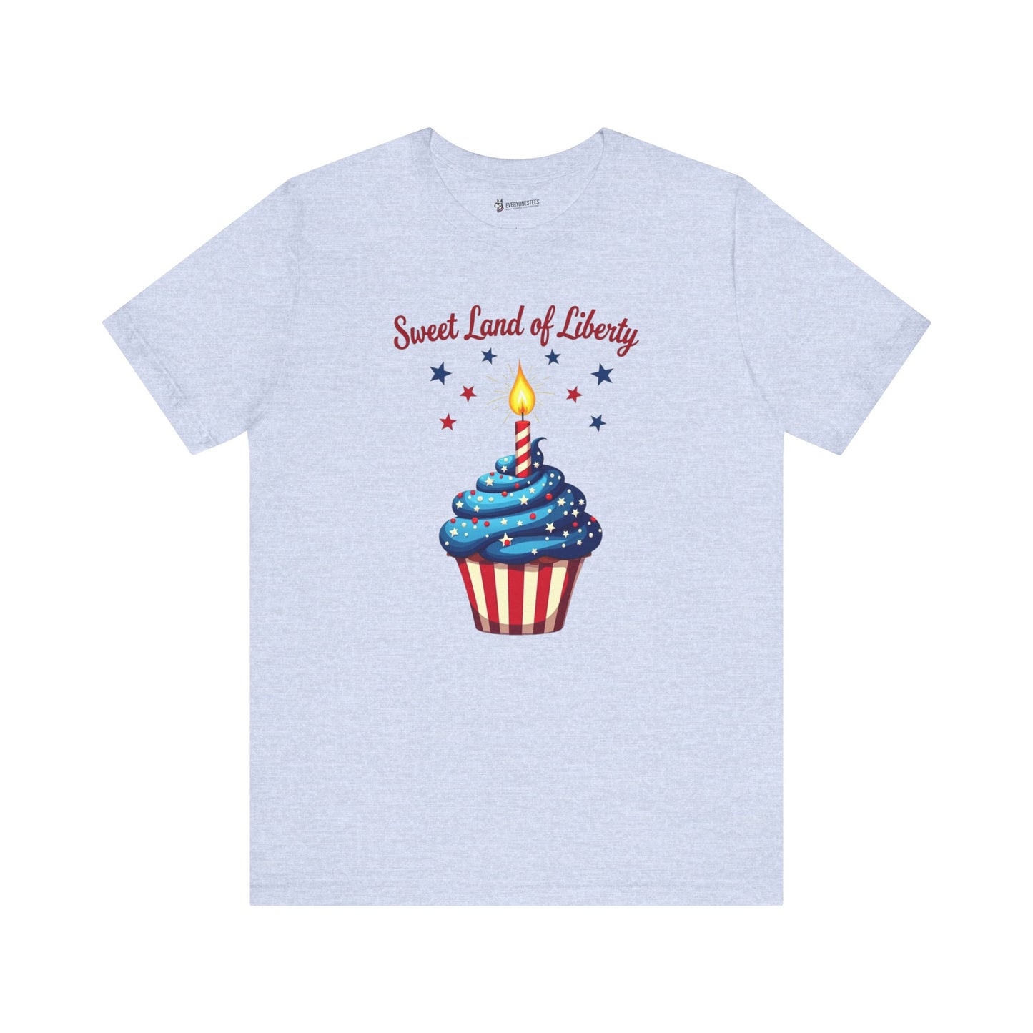 Patriotic Cupcake Tee - Sweet Land of Liberty Unisex Jersey Short Sleeve Shirt