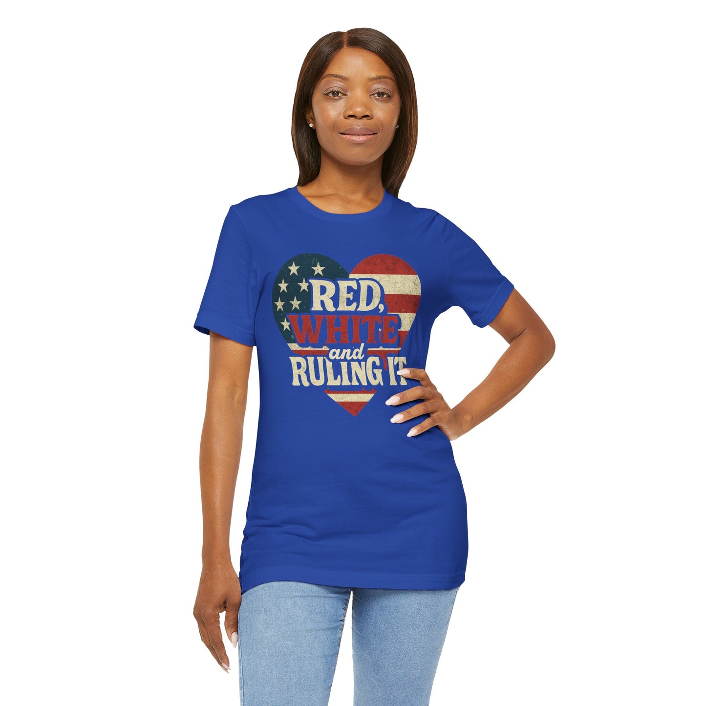 Red, White and Ruling it! Patriotic Heart Tee