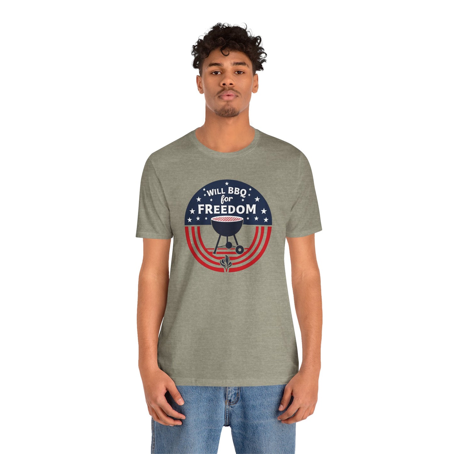 BBQ Freedom Tee | Unisex Jersey Shirt, Grill Lover Gift, 4th of July Shirt, Summer BBQ Apparel, Freedom Celebration Top