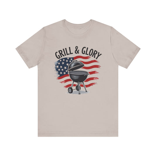 Grill & Glory Unisex Tee - Perfect for BBQs, Independence Day, Summer Parties, Grilling Enthusiasts, Family Gatherings