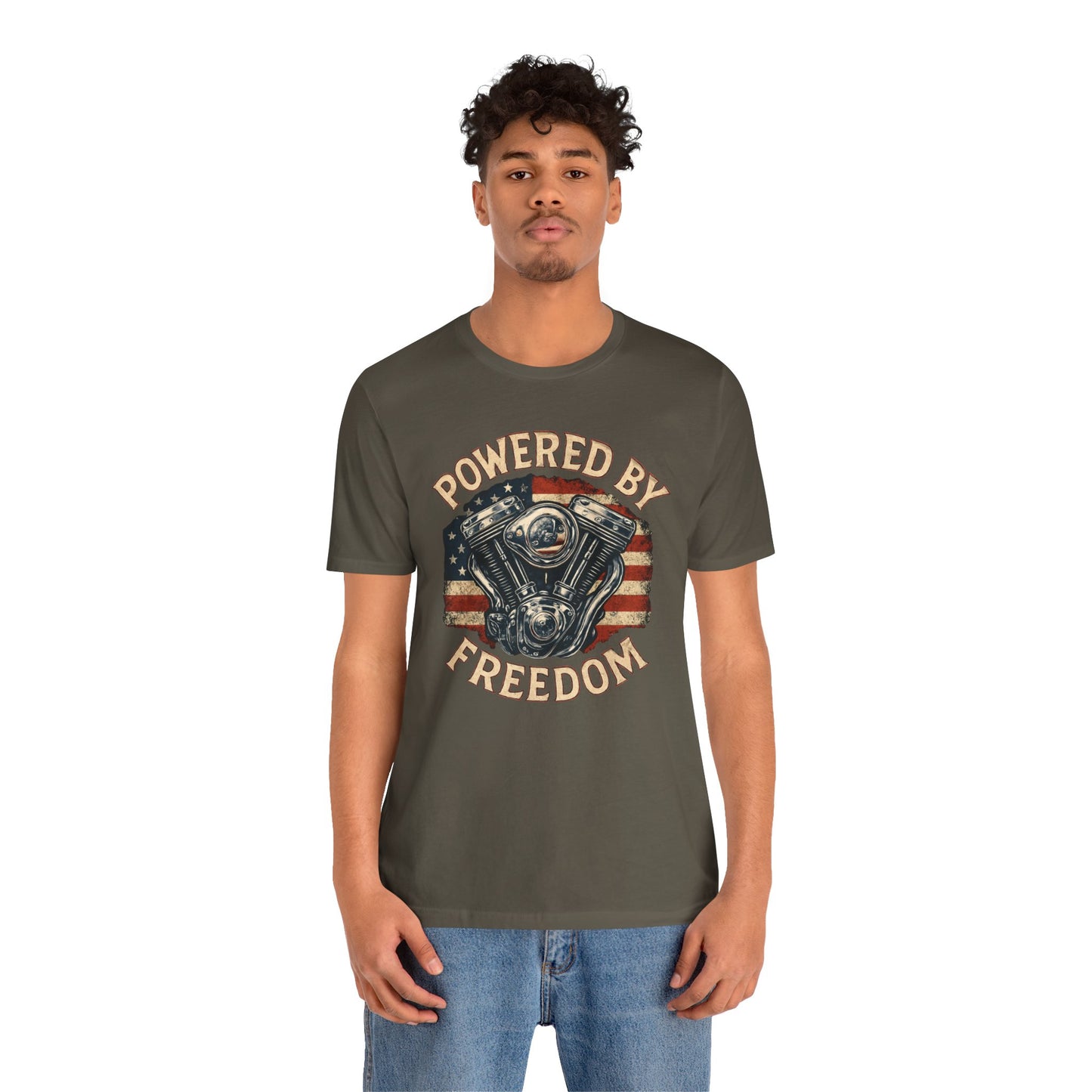 Bikers Patriot Powered By Freedom - Unisex Jersey Short Sleeve