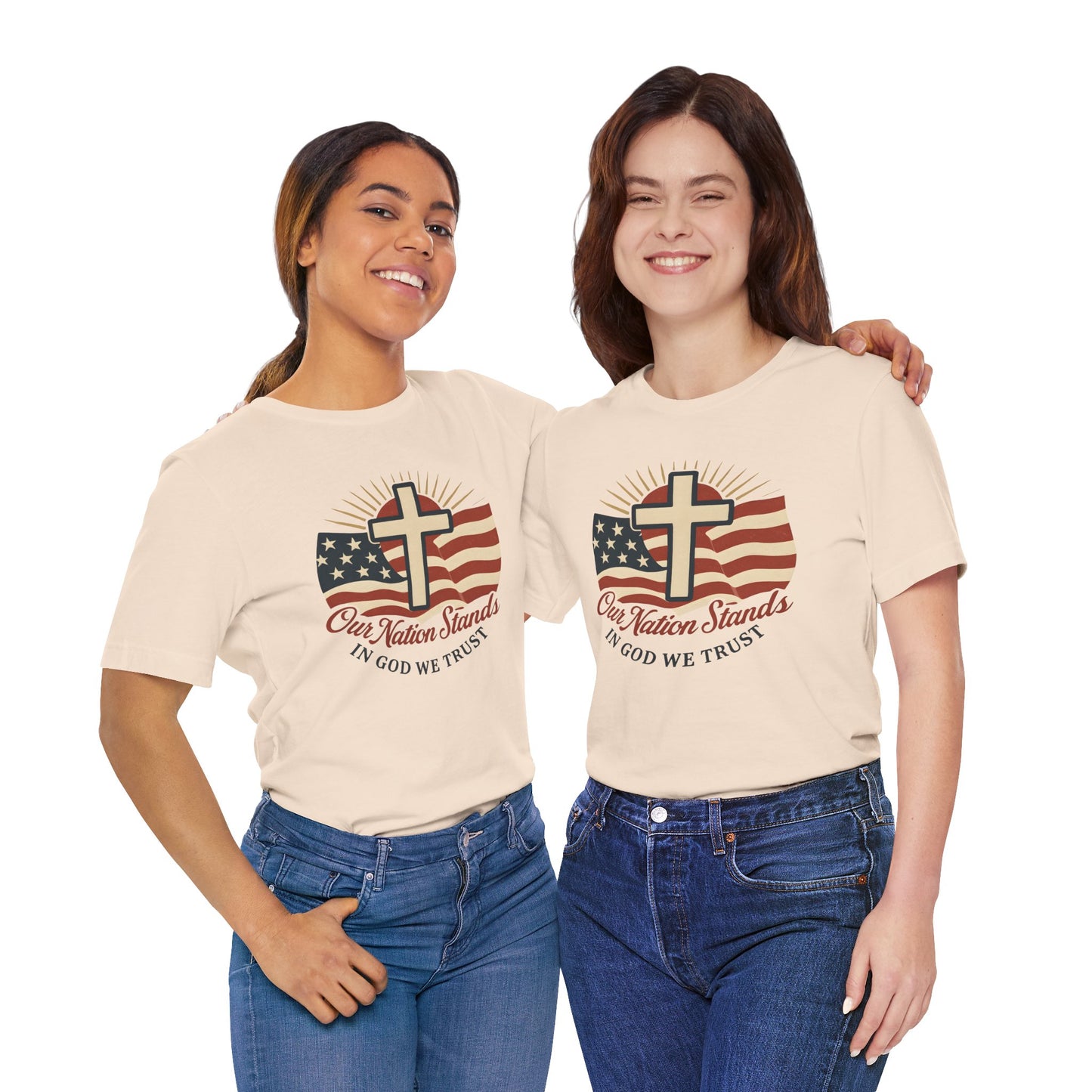 Faith & Freedom Tee: Patriotic Short Sleeve Shirt, Christian Apparel, Independence Day Gift, Memorial Day T-Shirt, US Flag Tee