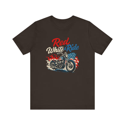 Red White & Ride Motorcycle Tee