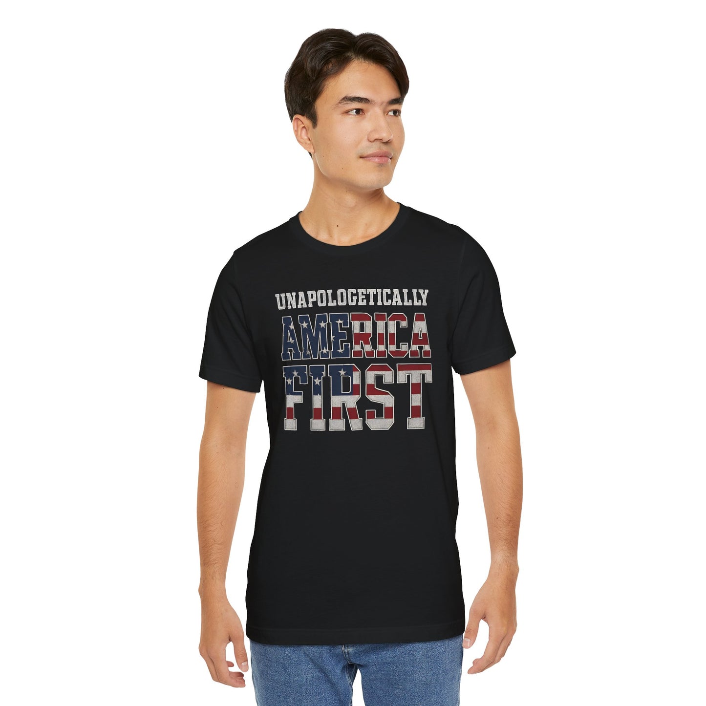 America First Unisex Tee | Patriotic Short Sleeve Shirt