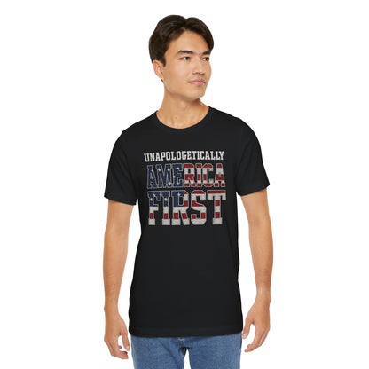 America First Unisex Tee | Patriotic Short Sleeve Shirt