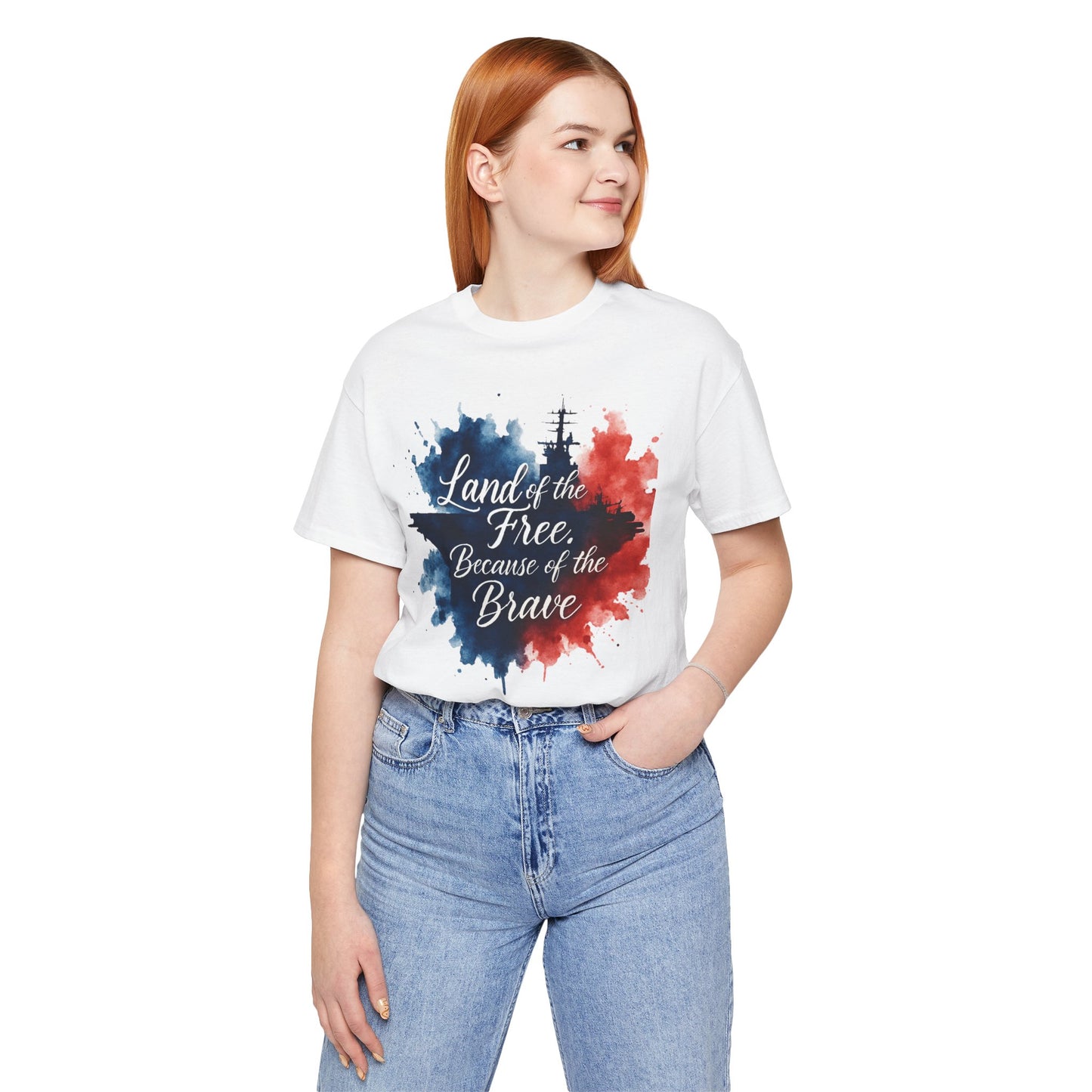 Patriotic Graphic Tee, Unisex Short Sleeve Shirt, Land of the Free Tee, Memorial Day Gift, Independence Day Apparel, Casual Summer Wear